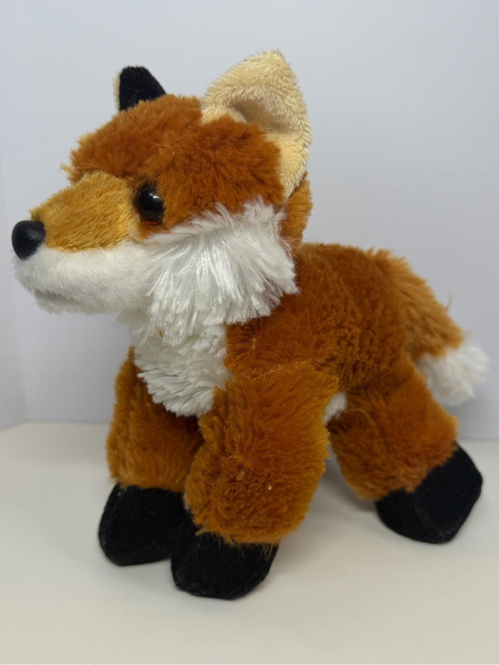 Aurora World Red Fox Plush Orange White Black Paws Realistic Stuffed Animal